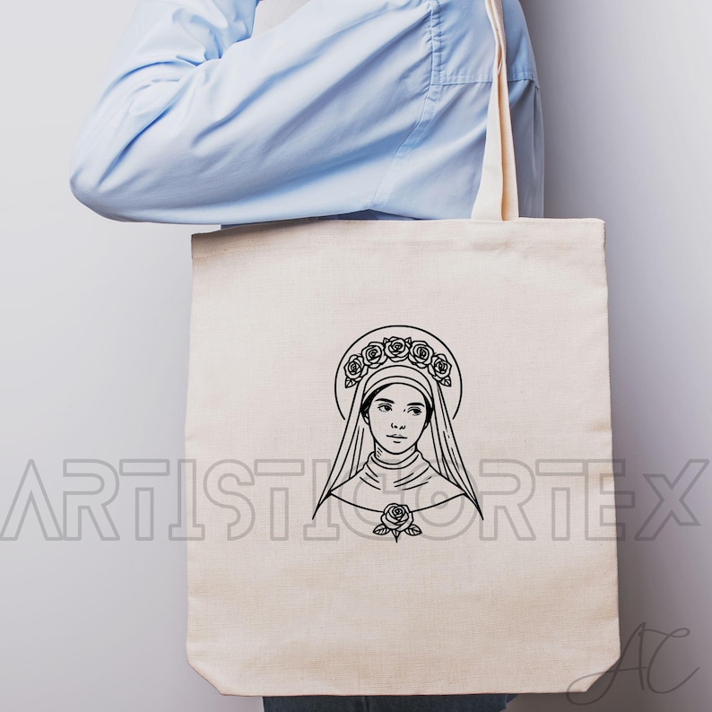 Saint Rose Line Art: SVG PNG Clipart Bundle (Digital Download) image 4