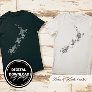 New Zealand SVG Bundle, New Zealand PNG, New Zealand Clipart, Hand drawn New Zealand and Fern pictures for print and engraving