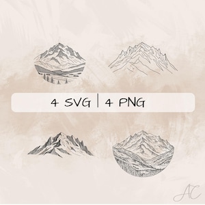Mont Blanc SVG Bundle, Mont Blanc Mountain PNG , Mountain Blanc Clipart, Hand drawn Mont Blanc pictures for print and engraving