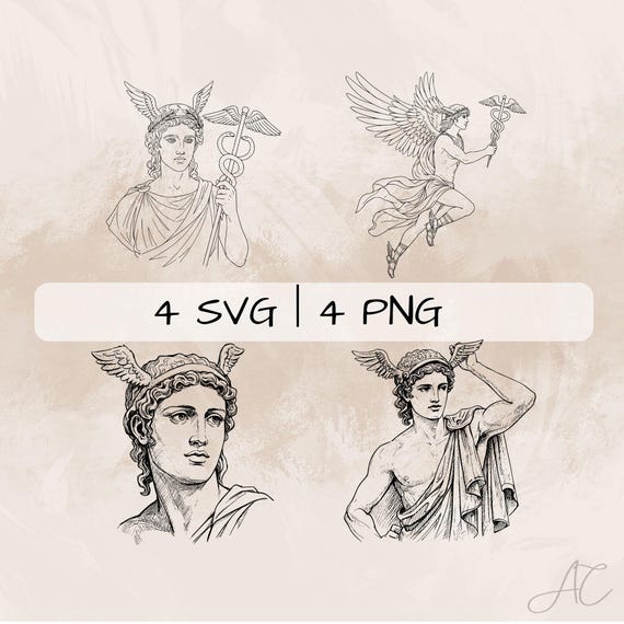 Hermes SVG Bundle, Messenger of the Gods PNG ,hermes Clipart, Hand