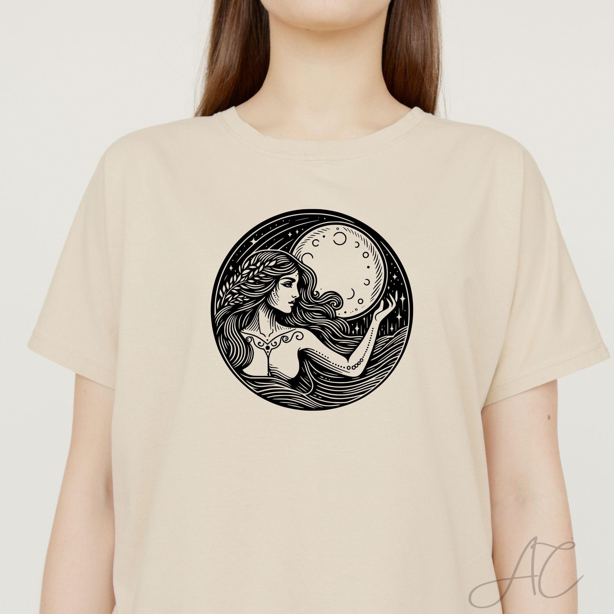 Selene SVG bundel, maangodin PNG, Griekse godin clipart, hand getrokken  Selene foto's om af te drukken en te graveren - Etsy België, image size:2000x2000