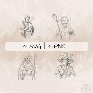 Saint James SVG Bundle, Saint James The Great PNG ,St James Clipart, Hand drawn Saint James pictures for print and engraving