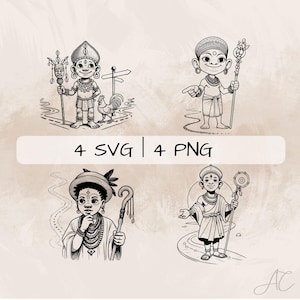Elegua SVG Bundle, Orisha Elegua PNG , Lord Of Crossroads Clipart, Hand drawn Elegua pictures for print and engraving