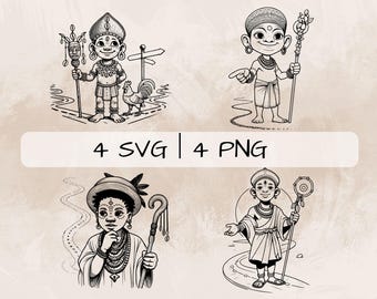 Elegua SVG Bundle, Orisha Elegua PNG , Lord Of Crossroads Clipart, Hand drawn Elegua pictures for print and engraving
