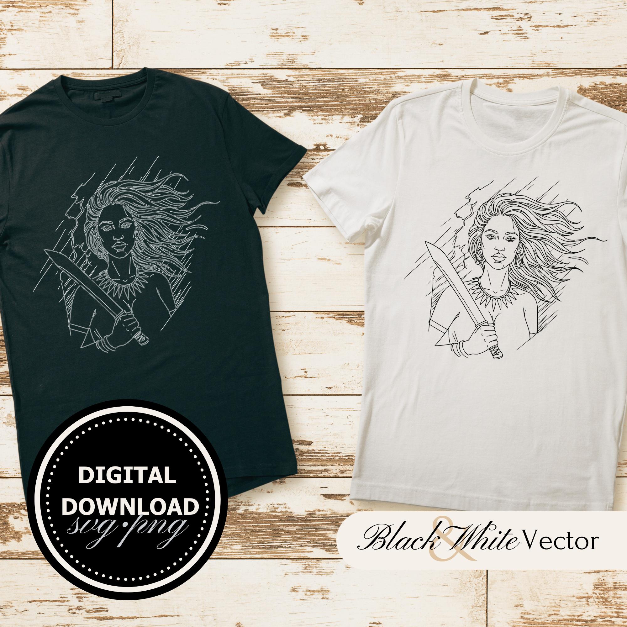 Orisha Oya SVG-bundel, Oya Goddess PNG, Yoruba Oya-clipart, handgetekende Oya-foto's om af te drukken en te graveren