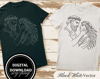 Paquete SVG de Hades y Perséfone, Hades PNG, Clipart de Perséfone, Imágenes de mitología griega dibujadas a mano para imprimir y grabar