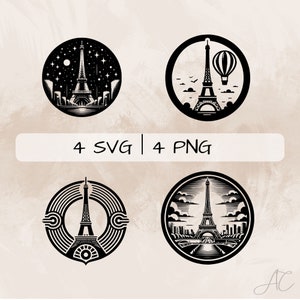 Eiffel tower SVG bundle, Eiffel PNG, Paris Clipart, Hand drawn Eiffel tower pictures for print and engraving