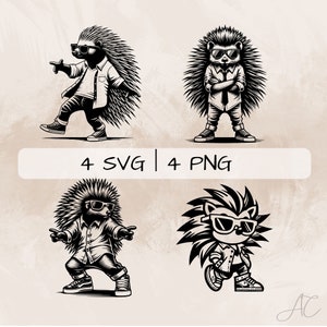 Porcupine SVG bundle, Cool Porcupine PNG, Funny Porcupine Clipart, Hand drawn Porcupine pictures for print and engraving