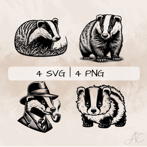 Dachs SVG Bundle, Süsser Dachs PNG, Dachs mit Hut Clipart