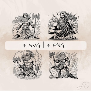 Perun SVG Bundle, Perun God PNG , God Of Thunder Clipart, Hand drawn Perun pictures for print and engraving