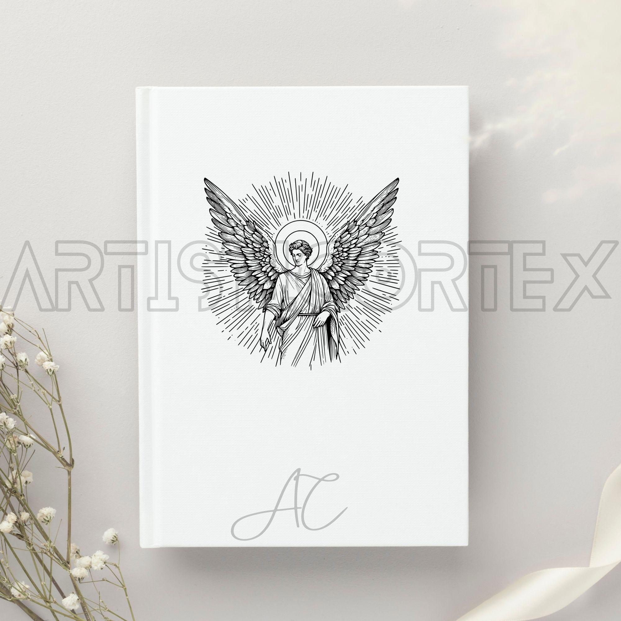 大天使ウリエルの SVG バンドル、聖ウリエルの PNG、ウリエルと火の