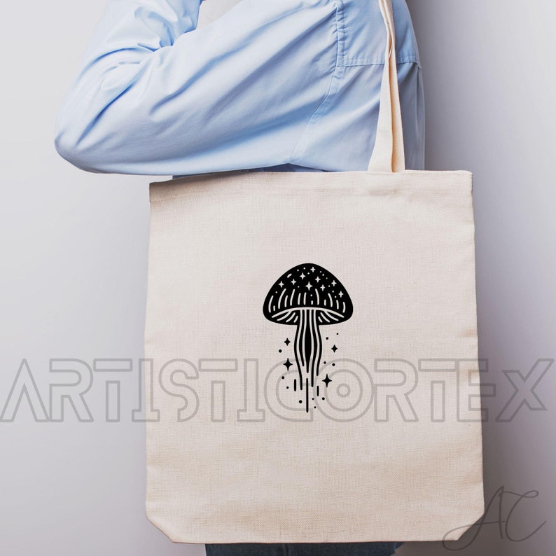 Mushroom SVG Bundle, Magic Mushroom PNG , celestial Mushroom Clipart, Hand drawn Mushroom pictures for print and engraving image 4