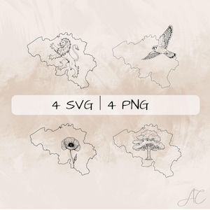 Belgium SVG Bundle, Belgium Outline PNG , Belgium Country Clipart, Hand drawn Belgium pictures for print and engraving