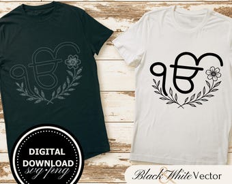 Ek Onkar SVG Bundle, Ik Onkar PNG, Sikh Symbol Clipart, Hand drawn Sikh Ek Onkar pictures for print and engraving