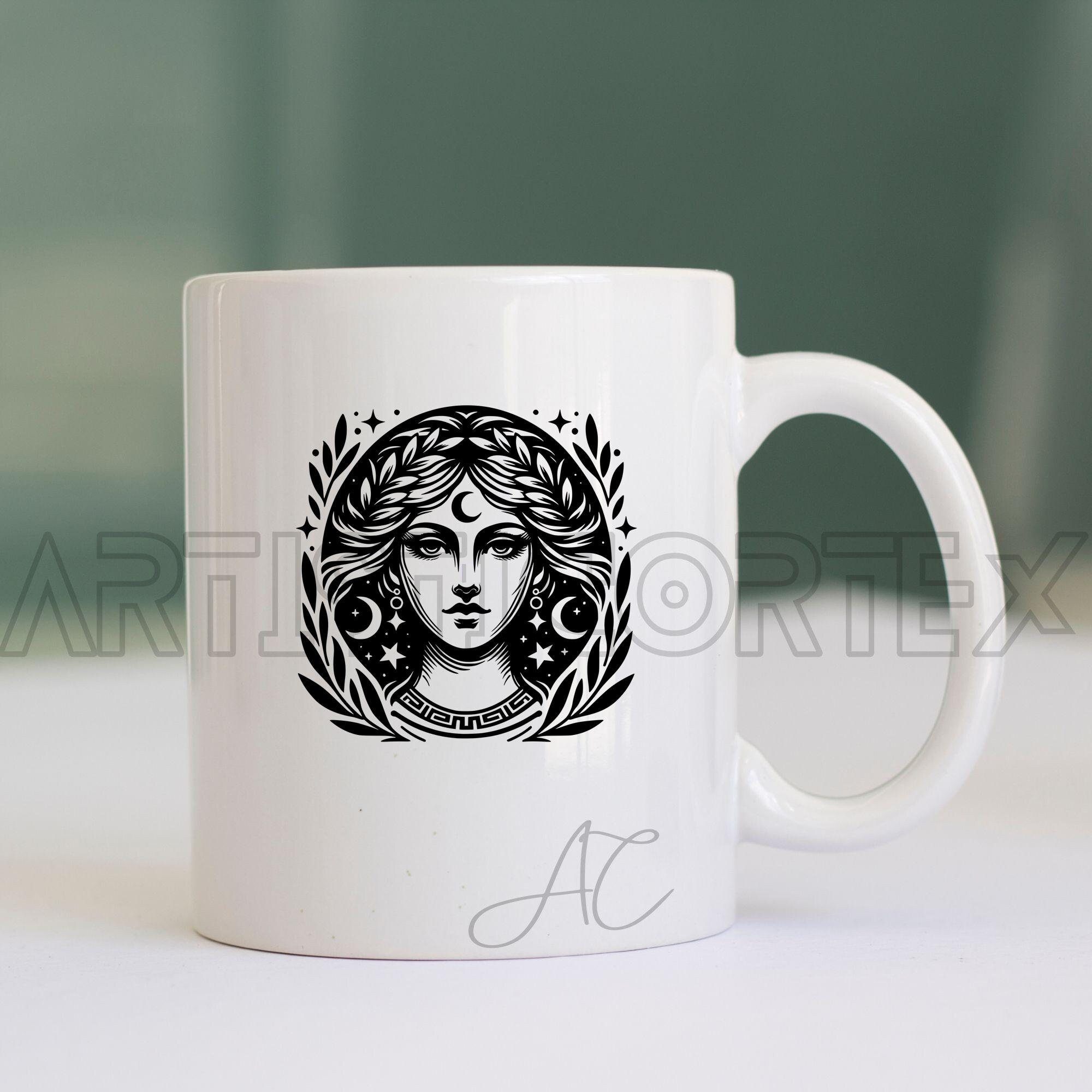 Selene SVG bundel, maangodin PNG, Griekse godin clipart, hand getrokken  Selene foto's om af te drukken en te graveren, image size:2000x2000