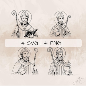 Saint Cyprian SVG Bundle, St Cyprian PNG , Catholic Clipart, Hand drawn Saint Cyprian pictures for print and engraving