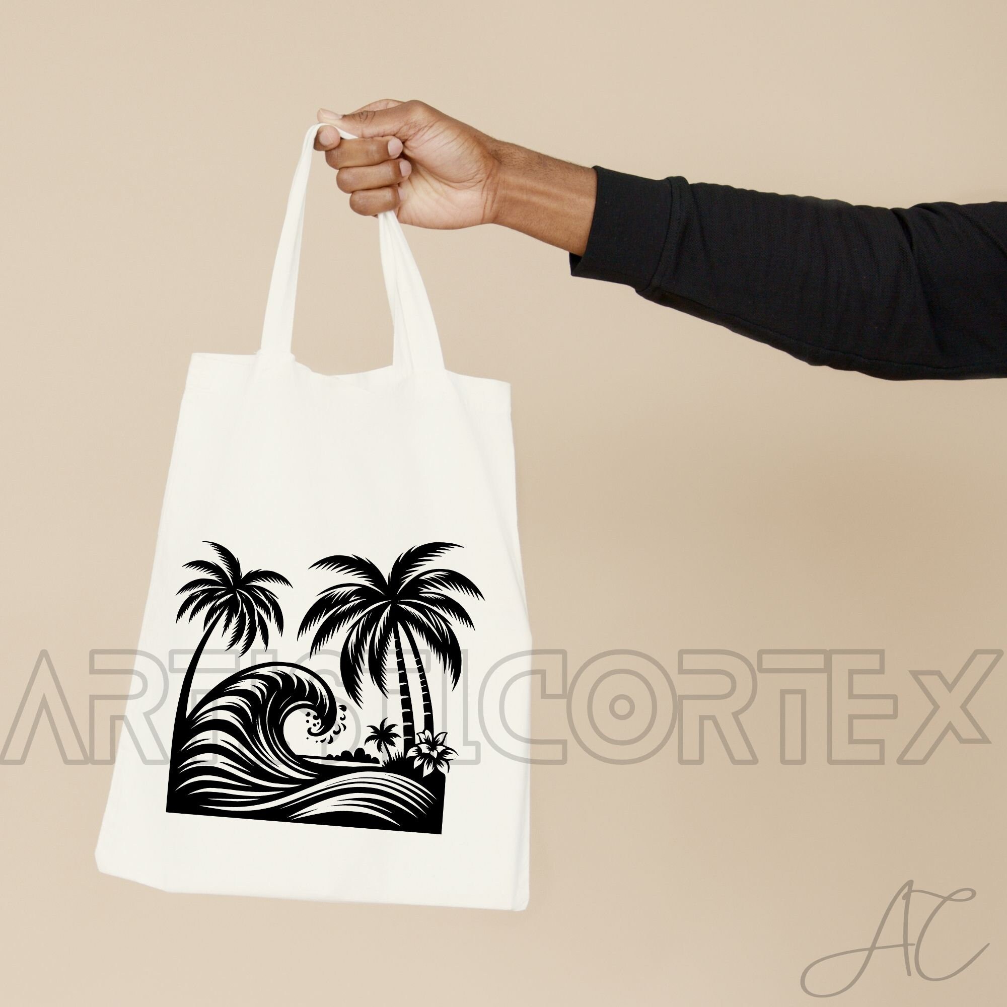 Palm Tree SVG Bundle, Palm Tree and Sunset PNG, Palm Tree and Wave ...