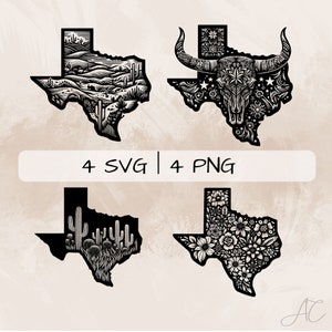 Paquete SVG de Texas, Mapa de Texas PNG, Imágenes Prediseñadas de contorno de Texas, Imágenes de Texas dibujadas a mano para imprimir y grabar