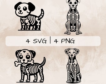 Hundeskelett SVG, Hund SVG, Skelett SVG, Vektor, handgezeichnetes Hundeskelett zum Drucken und Gravieren