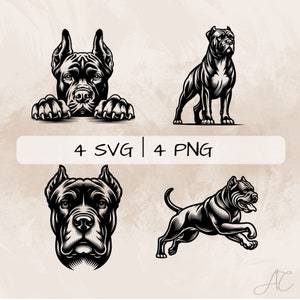 May include: Four black and white illustrations of a dog breed. The first image shows the dog's head and paws peeking over a surface. The second image shows the dog standing. The third image shows the dog's head. The fourth image shows the dog running.