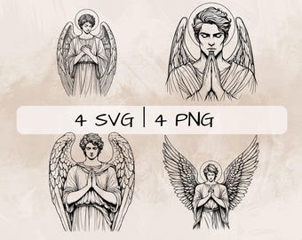 Paquete SVG del Arcángel Selaphiel, San Selathiel PNG, Clipart de San Sealtiel, Imágenes de San Selatiel dibujadas a mano para imprimir y grabar