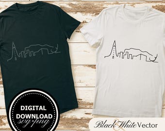 Reykjavik SVG Bundle, Reykjavik Skyline PNG, Stadt Clipart, Handgezeichnete City Skyline Line Art Bilder für Druck und Gravur