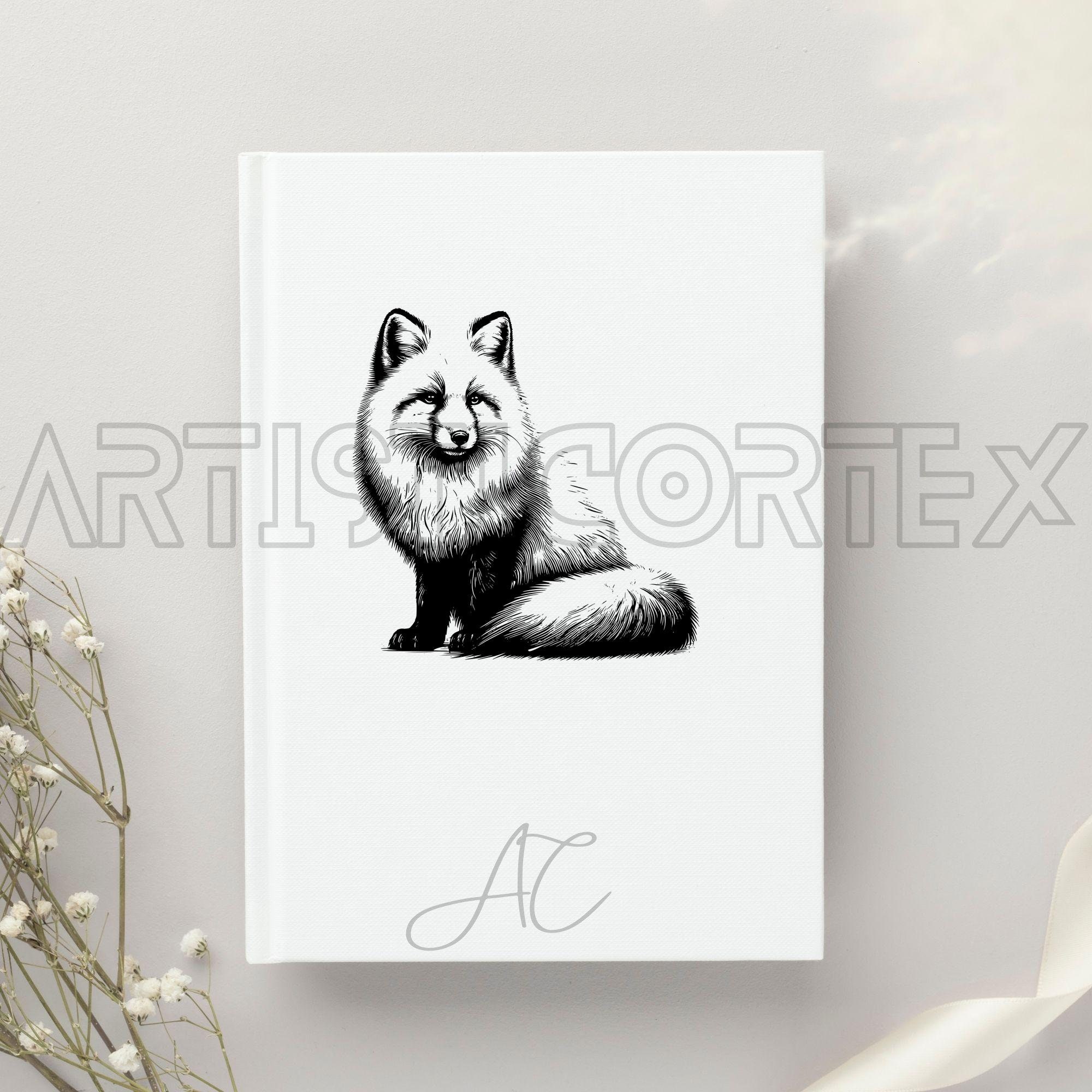 Arctic Fox SVG Bundle, Fox PNG , Cute Arctic Fox Clipart, Hand