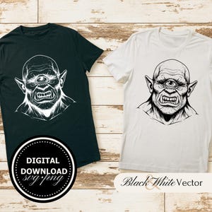 Cyclop SVG Bundle, Cyclop Monster PNG ,Cyclop Clipart, Hand drawn Cyclop pictures for print and engraving