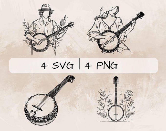 BANJO SVG, Banjo Svg Files for Cricut, Banjo Clipart, Laser Cut Files ...