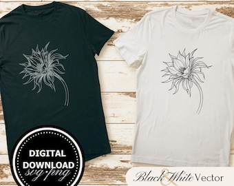 Queen of the Night Flower SVG Bundle, Epiphyllum PNG , Epiphyllum Clipart, Hand drawn Queen of the Night pictures for print and engraving
