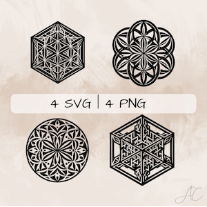 Sacred Geometry Shapes SVG bundle, Geometry Shapes PNG,  Seed of Life Clipart , Hand drawn Geometry Shapes pictures for print and engraving