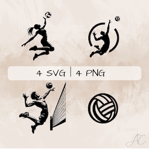 Volleyball SVG bundle, Volleyball Player PNG, Volleyball ball Clipart, Hand drawn Volleyball pictures for print and engraving