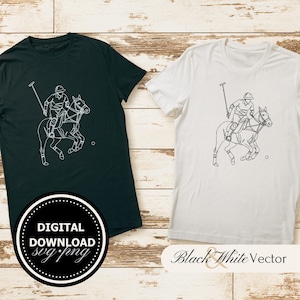 Paquete SVG de jugador de polo: Clipart dibujado a mano (descarga digital)