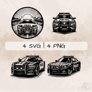 Police Car SVG Bundle, Police Car PNG ,Police Clipart, Hand drawn Police Car  pictures for print and engraving
