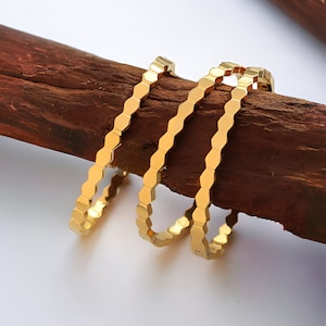 Gold Honeycomb Bracelet, Rose Gold Honeycomb Bangle, Silver Hexagon Bracelet, Hexagonal Bracelet, Beehive Bracelet, Bangles image 1