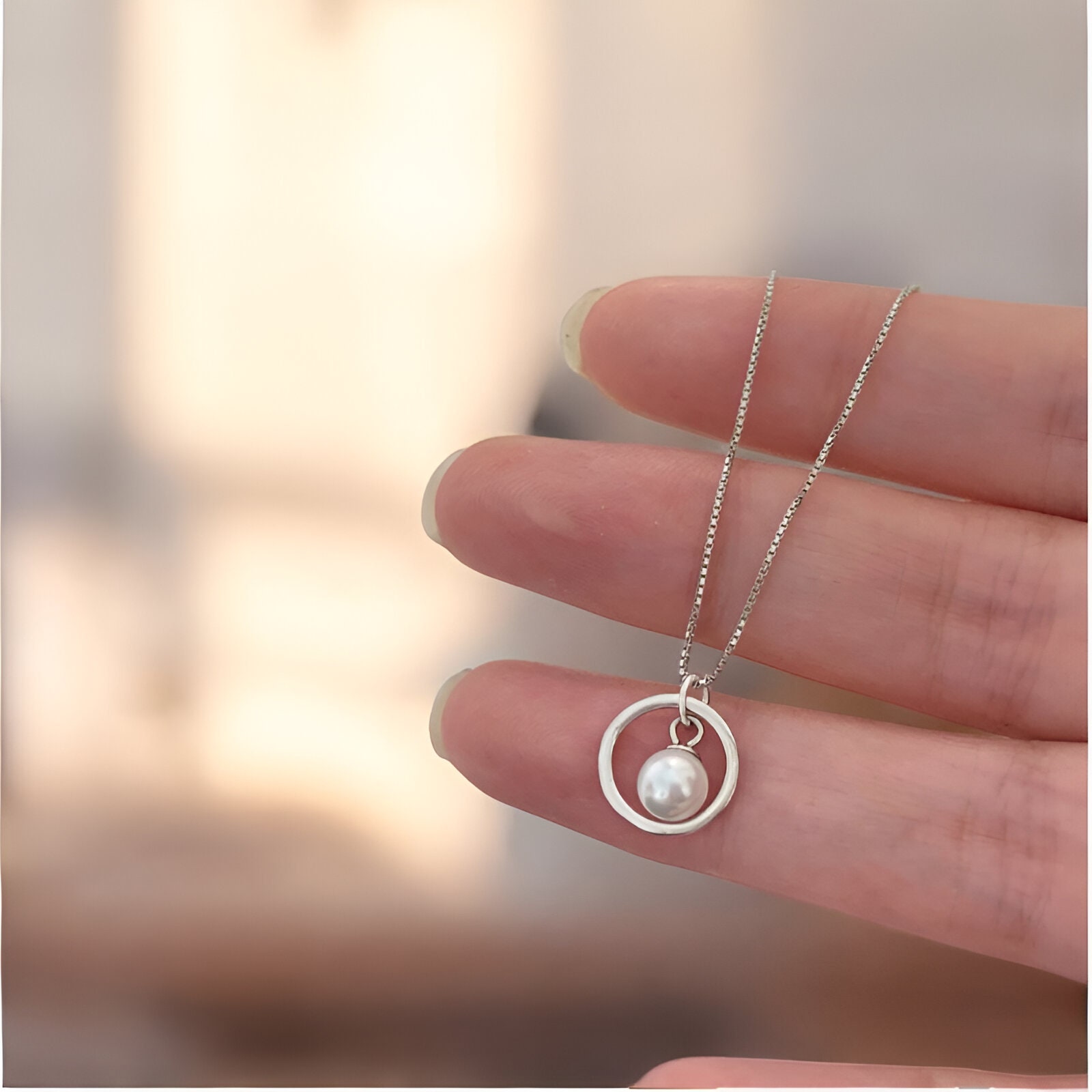 JUDY AND PAUL☆silver925 ellui simple minimal pearl necklace 3E754C7C-CFCC-44EA-A70D-