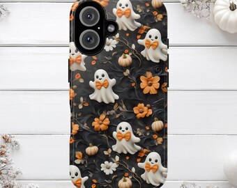 Halloween Ghost Phone Case, Spooky Midnight Garden, Cute 3D Design