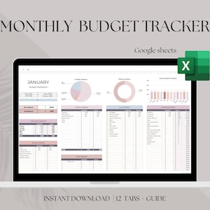 Budget Spreadsheet Google Sheets | Expense Tracker | Beginner-Friendly Finance Tracker | Annual Expense Chart