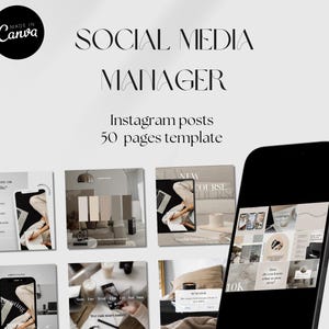 Social Media Manager Instagram Posts | Canva Templates for SMM | Social Media Marketing | Instagram Post Templates