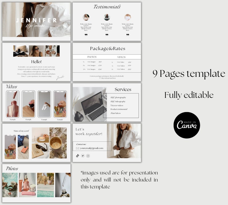 UGC Portfolio Template for Beginners UGC Portfolio Template Canva UGC ...