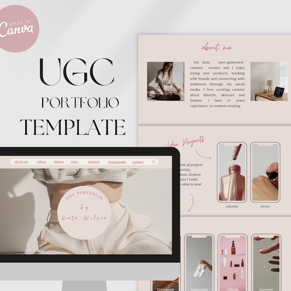 UGC portfolio template for beginners | UGC portfolio template canva | UGC media kit