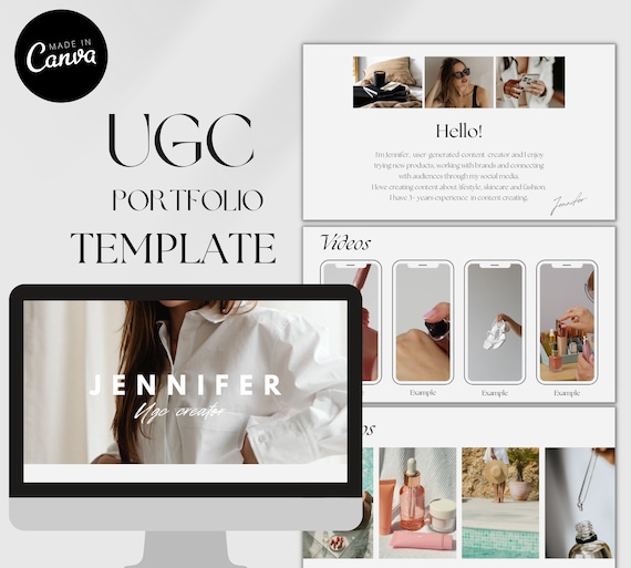 UGC Portfolio Template | Beginner Media Kit Canva (Digital Download)