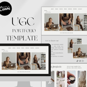 UGC portfolio template canva | UGC creator portfolio website template | UGC media kit | Ugc portfolio for beginners