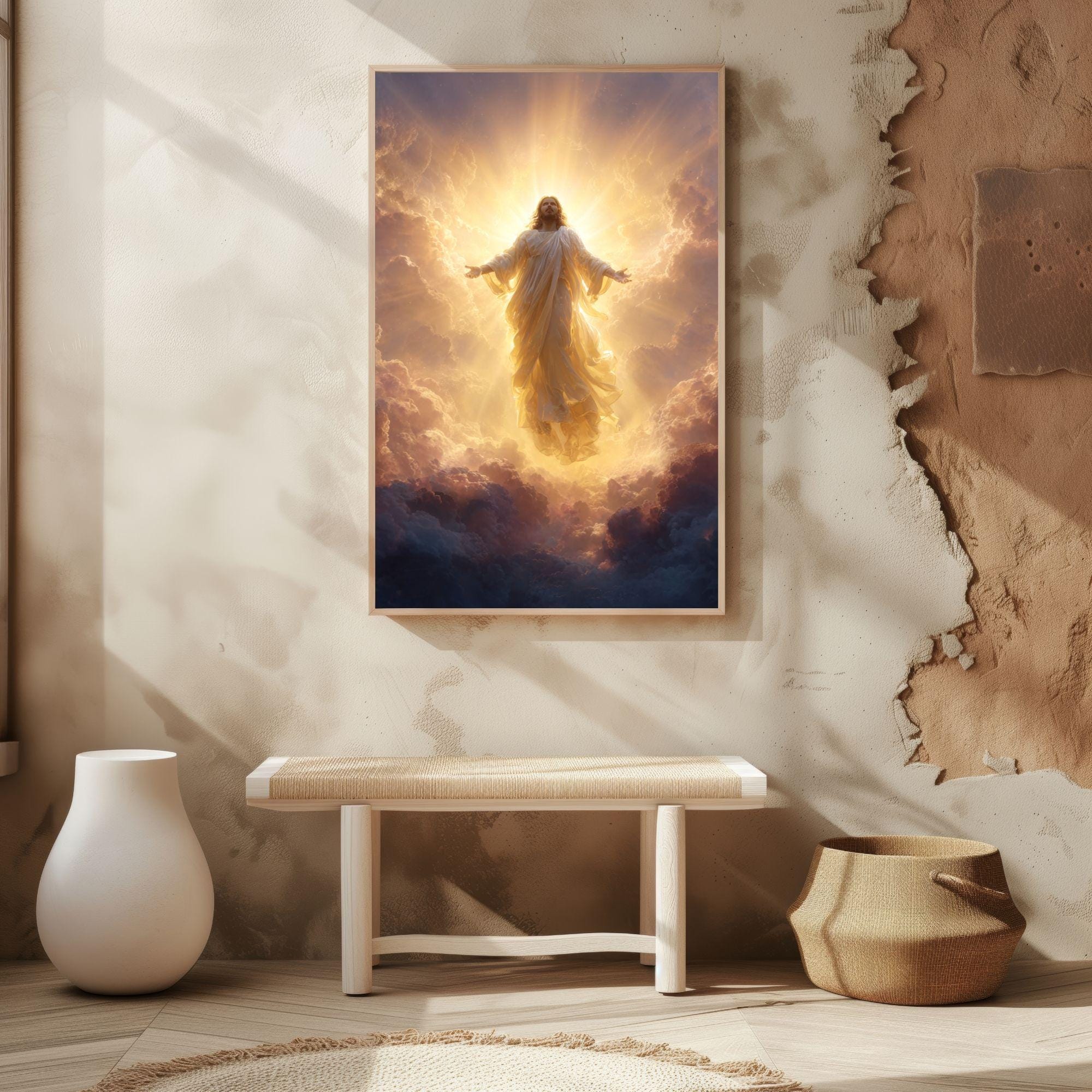 Radiant Jesus Wall Art Print,second Coming of Christ Artwork,christian ...
