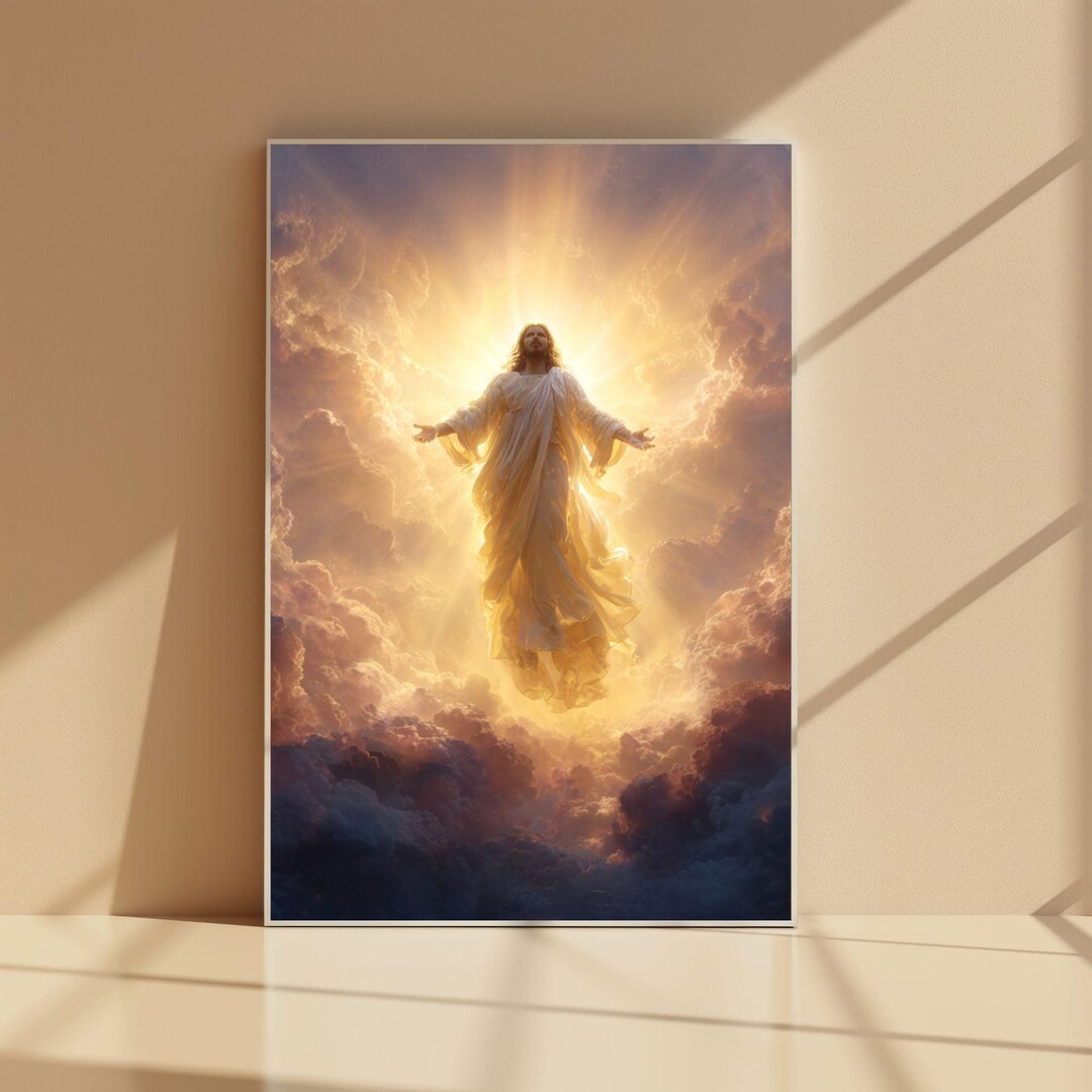 Radiant Jesus Wall Art Print,second Coming of Christ Artwork,christian ...