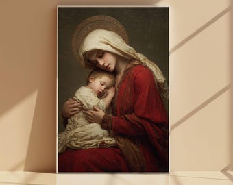 聖母マリアと幼子イエス 1913年、キリスト教キャンバスプリント