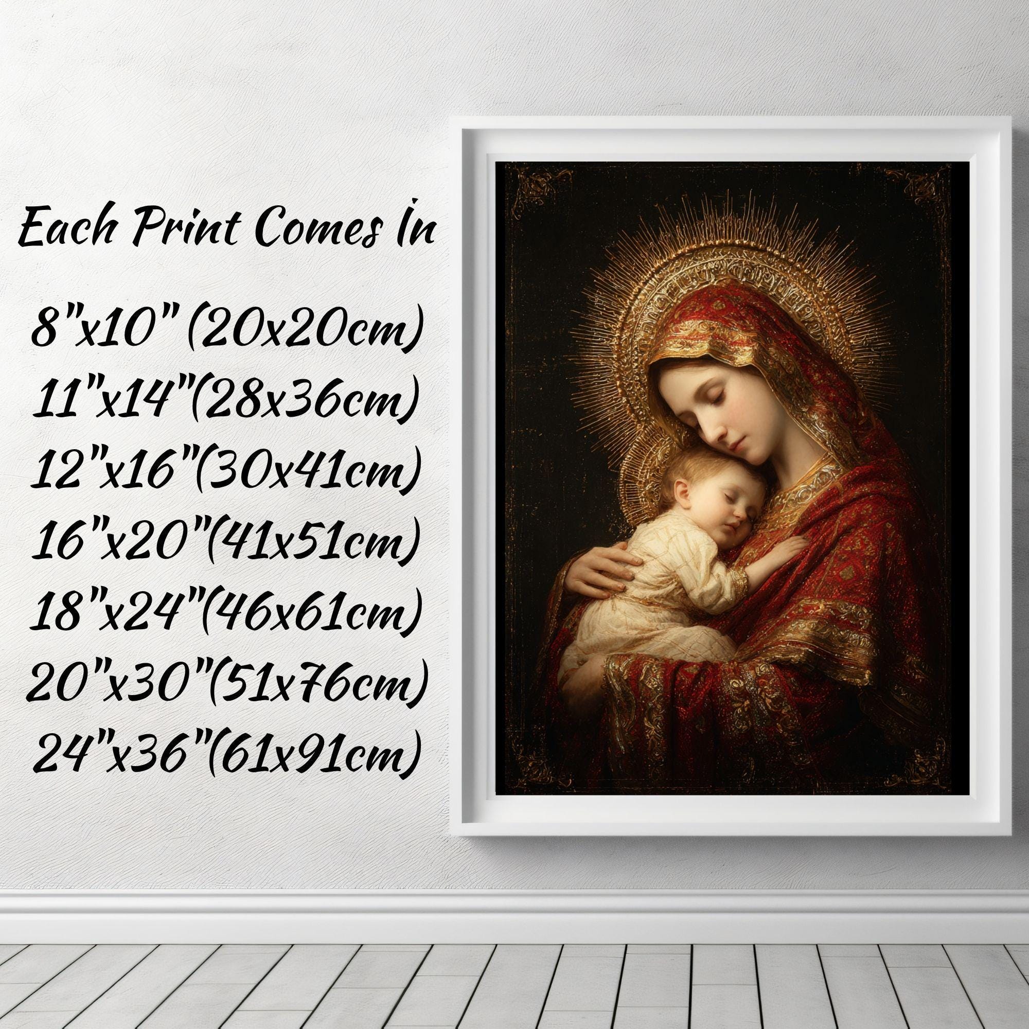 Virgin Mary and Baby Jesus Wall Art,madonna and Child Catholic Painting ...