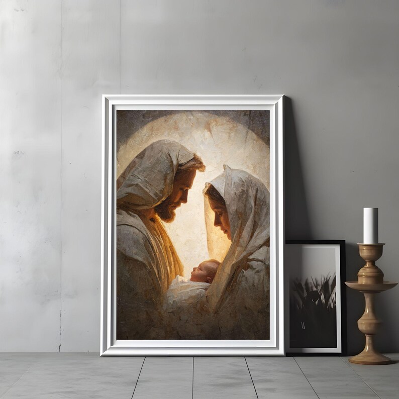 Holy Family Wall Art Print,modern Christian Religious Poster,mary ...