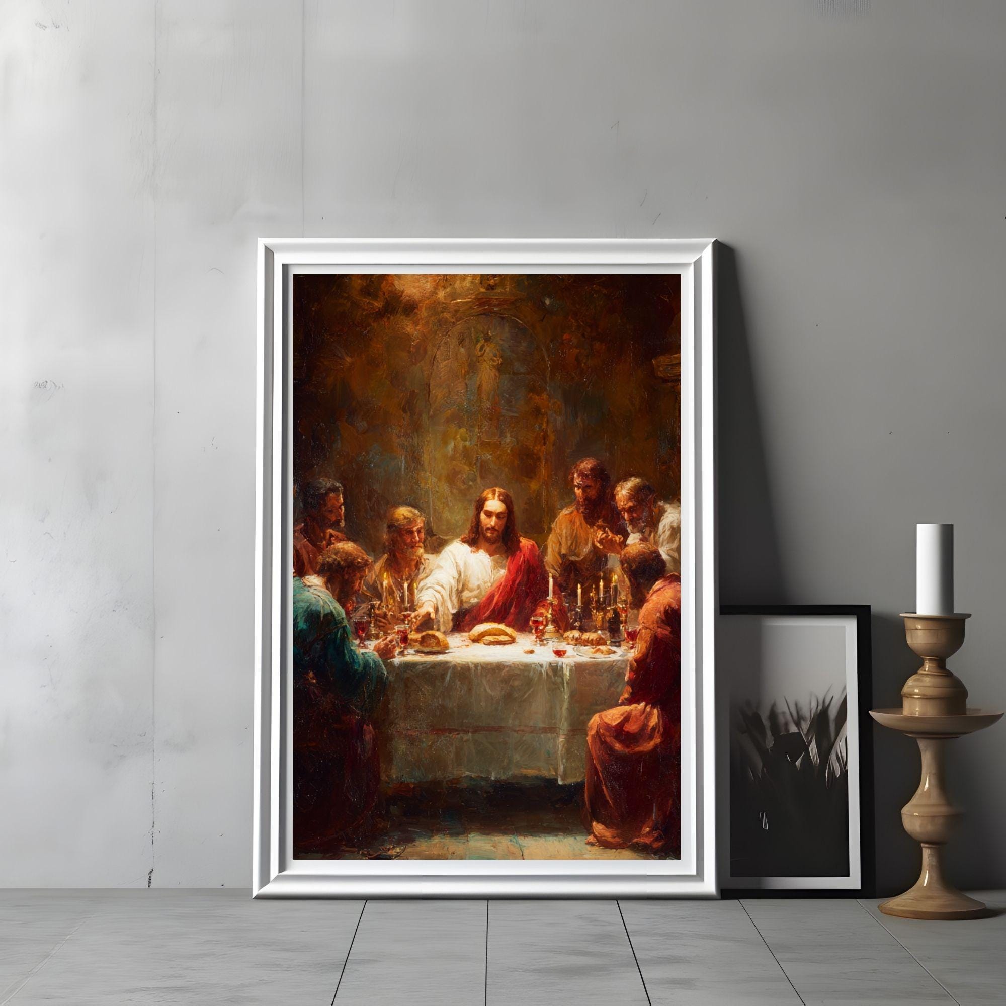 Jesus and His Disciples the Last Supper Art Print,holy Week Biblical ...