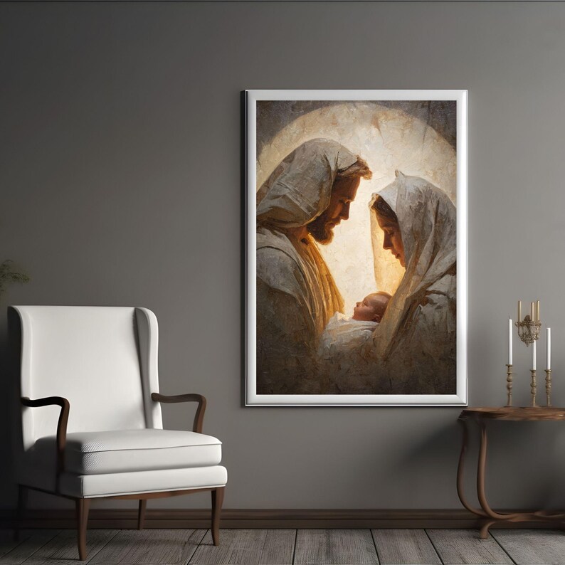 Holy Family Wall Art Print,modern Christian Religious Poster,mary ...
